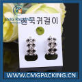 Grey Plastic Card Velvet Covered Earring Display Hang Tag (CMG-099)